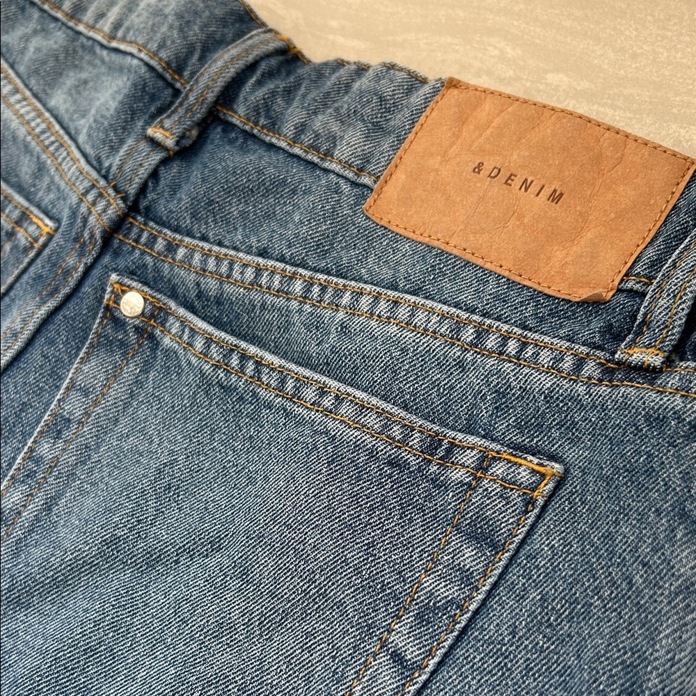 H&M Blue Jean Shorts 90’S BoyFriend with Frayed Hem 35%Cotton - Picture 14 of 14